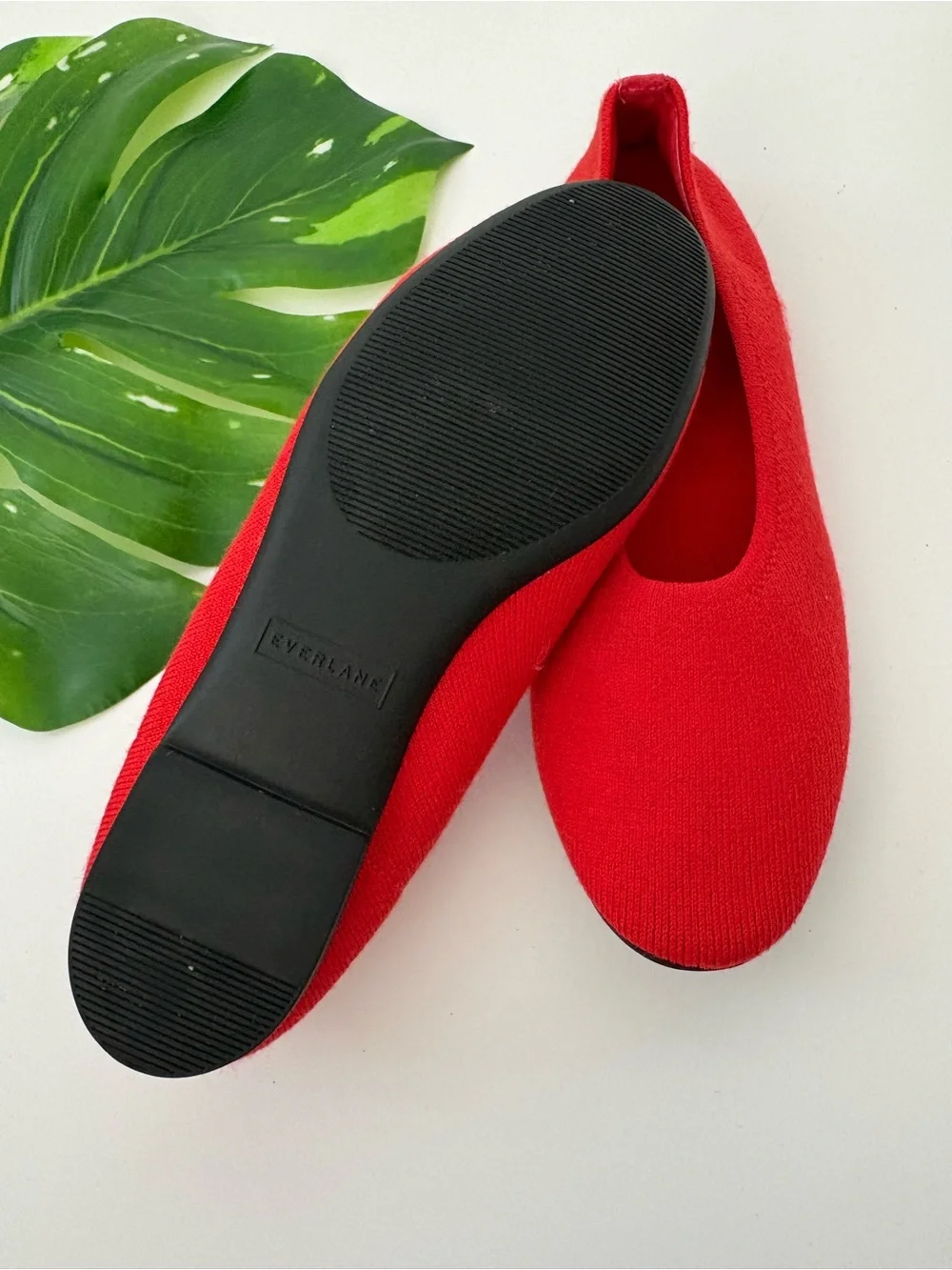 Everlane The Day Ballet Flats Red Knit Slip On Shoes Women’s Size 5.5 - Picture 2 of 6